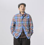 Indian Flannel Tartan 4-pocket Shirt Male Model
