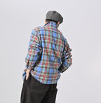 Indian Flannel Tartan 4-pocket Shirt Male Model