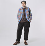 Indian Flannel Tartan 4-pocket Shirt Male Model