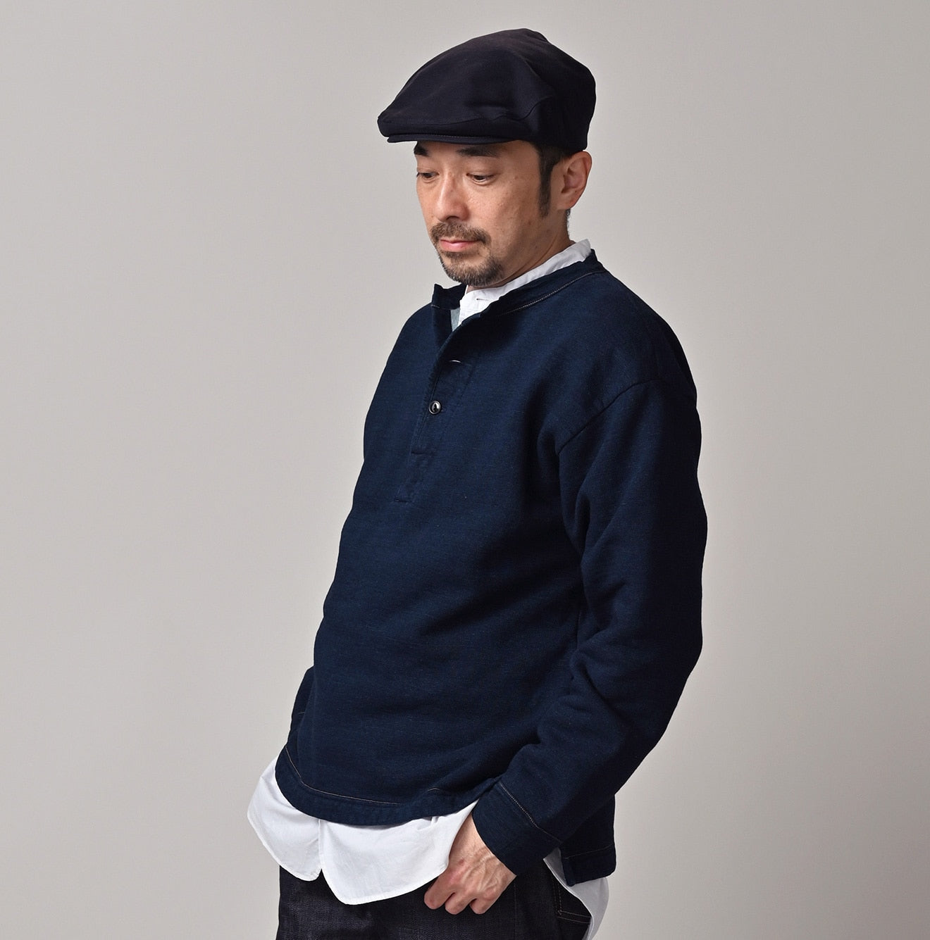 Indigo Urake 908 Henley Male Model