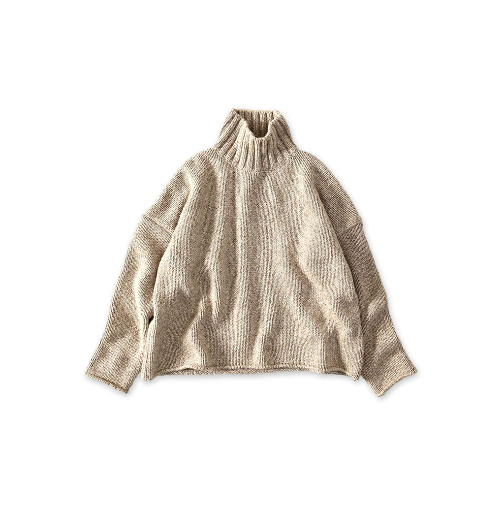 Cashmere Linen M Turtle Sweater Natural