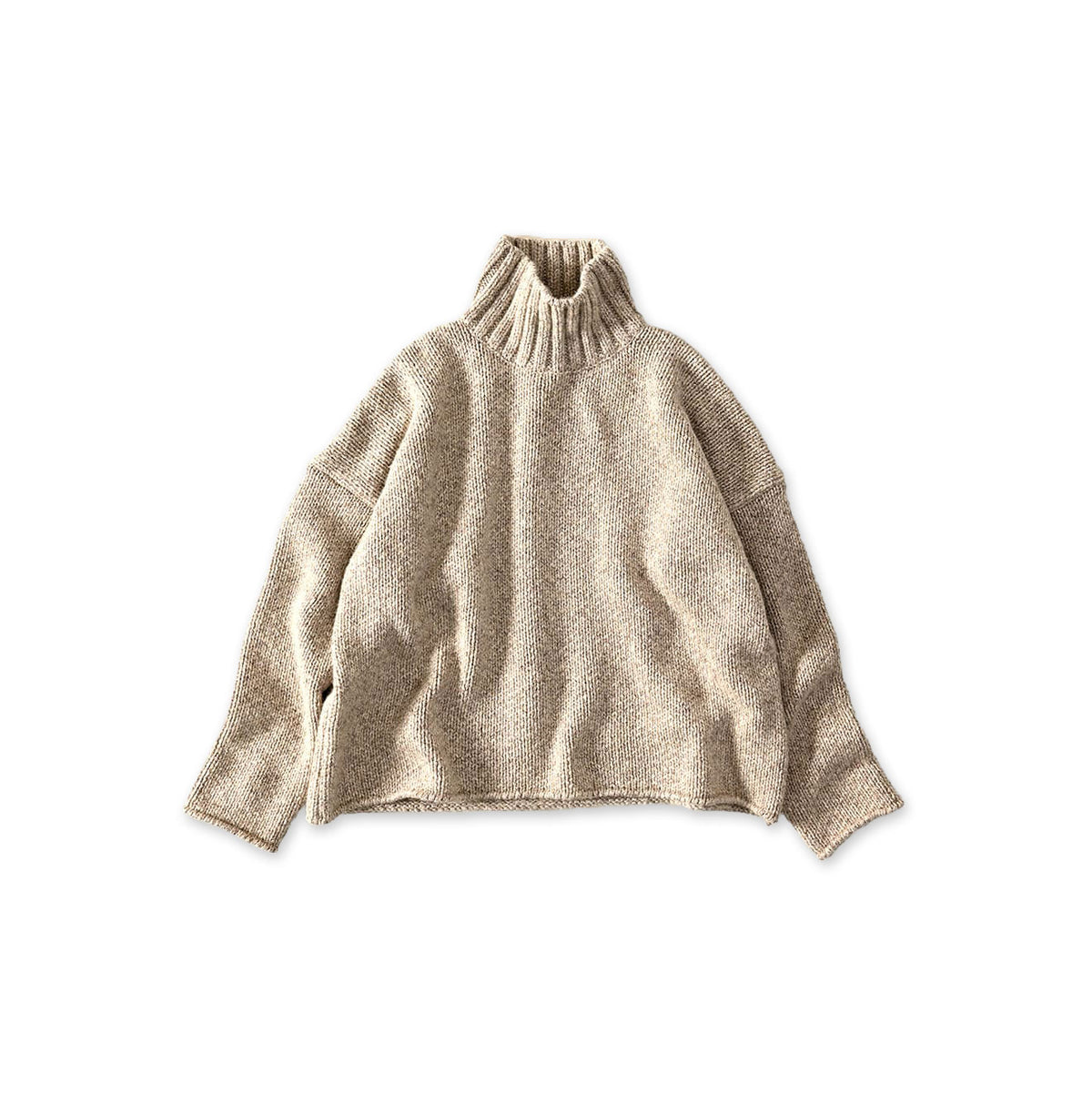 Cashmere Linen M Turtle Sweater Natural