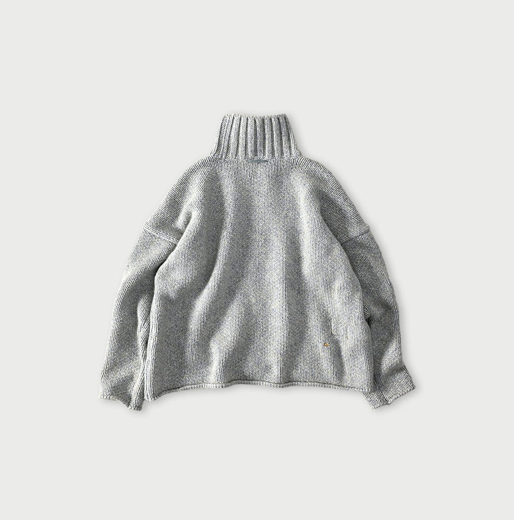 Cashmere Linen M Turtle Sweater Back
