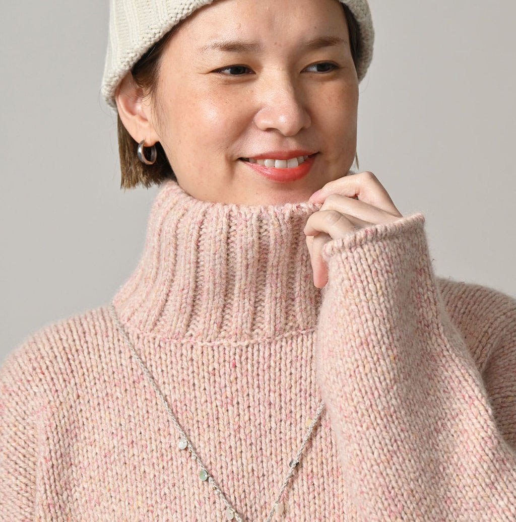 Cashmere Linen M Turtle Sweater Detail