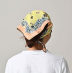 Gauze Flower Bouquet Aya Bandana Pink on Female Model
