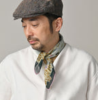 Gauze Flower Bouquet Aya Bandana Green on Male Model