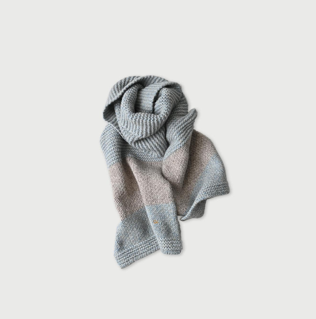 Cashmere Linen Muffler Light Blue Top