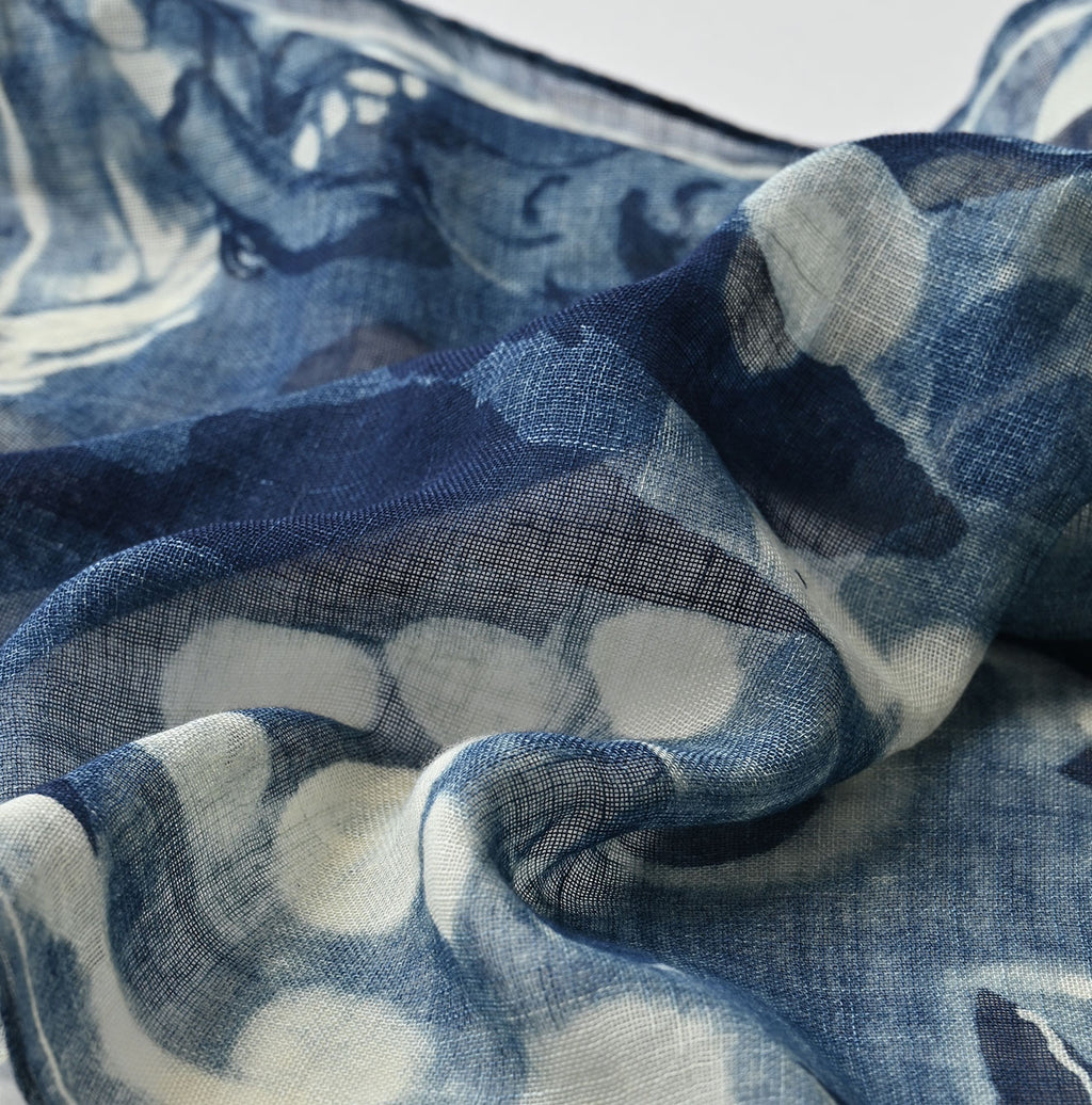 Indigo Gauze Aya Picture Book Bandana Detail