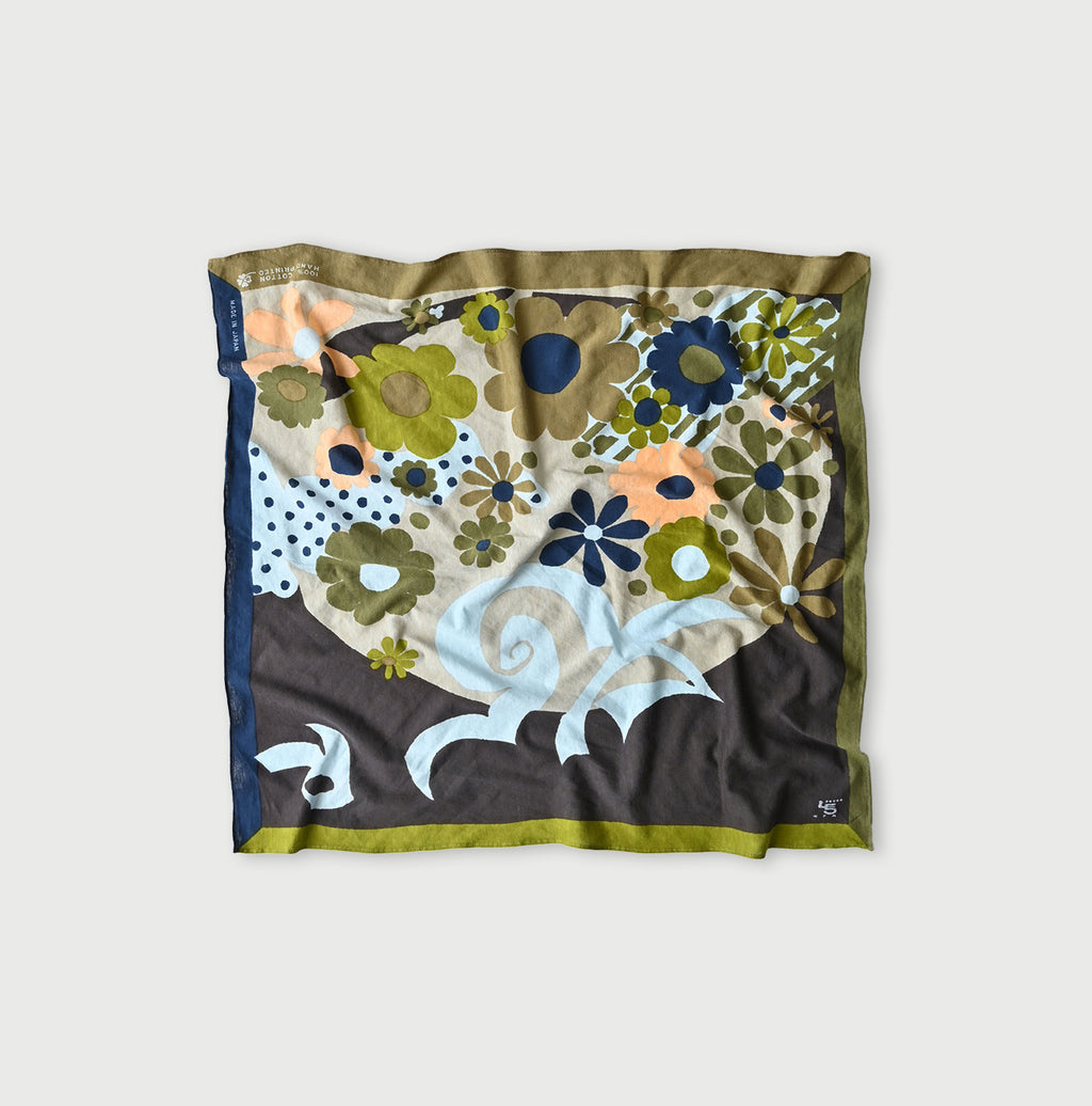 Tenjiku Happy Doodle Bandana Brown
