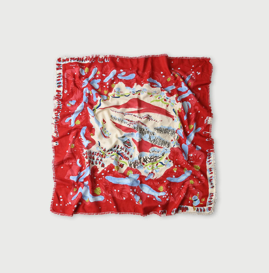 Supima Aya Snowman Noel Furoshiki Red