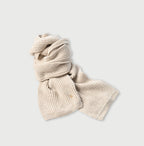 Cashmere Waffle Long Muffler Beige Top