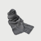 Cashmere Waffle Long Muffler Gray Top
