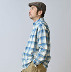 Indian Double Woven 908 Ocean Button Down Shirt Male Model