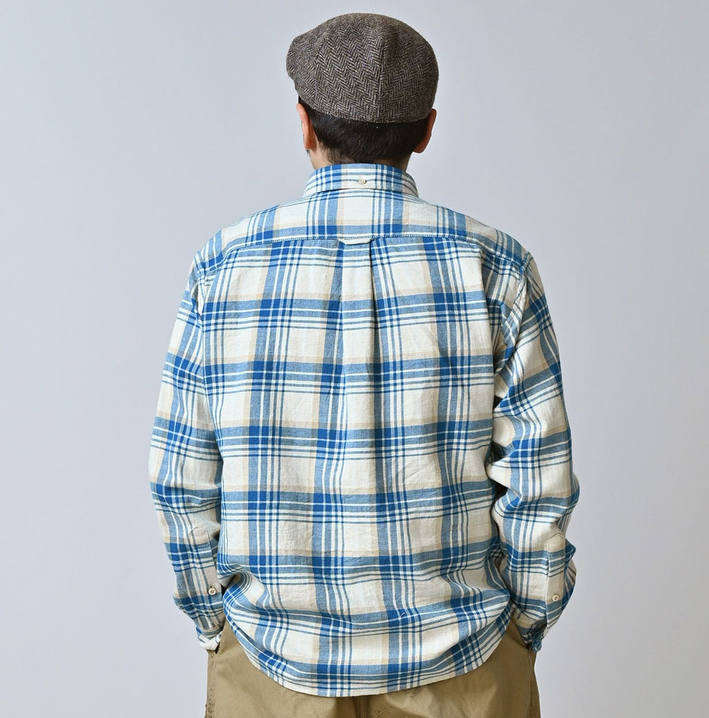 Indian Double Woven 908 Ocean Button Down Shirt Male Model