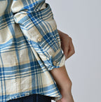 Indian Double Woven 908 Ocean Button Down Shirt Detail