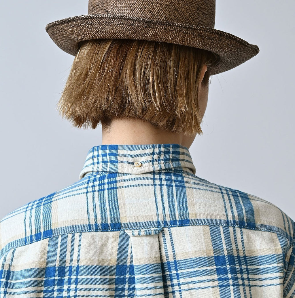 Indian Double Woven 908 Ocean Button Down Shirt Detail