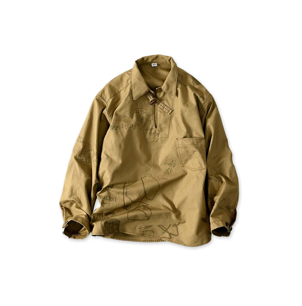 Duck Doodle Print 908 Duffer Shirt Beige