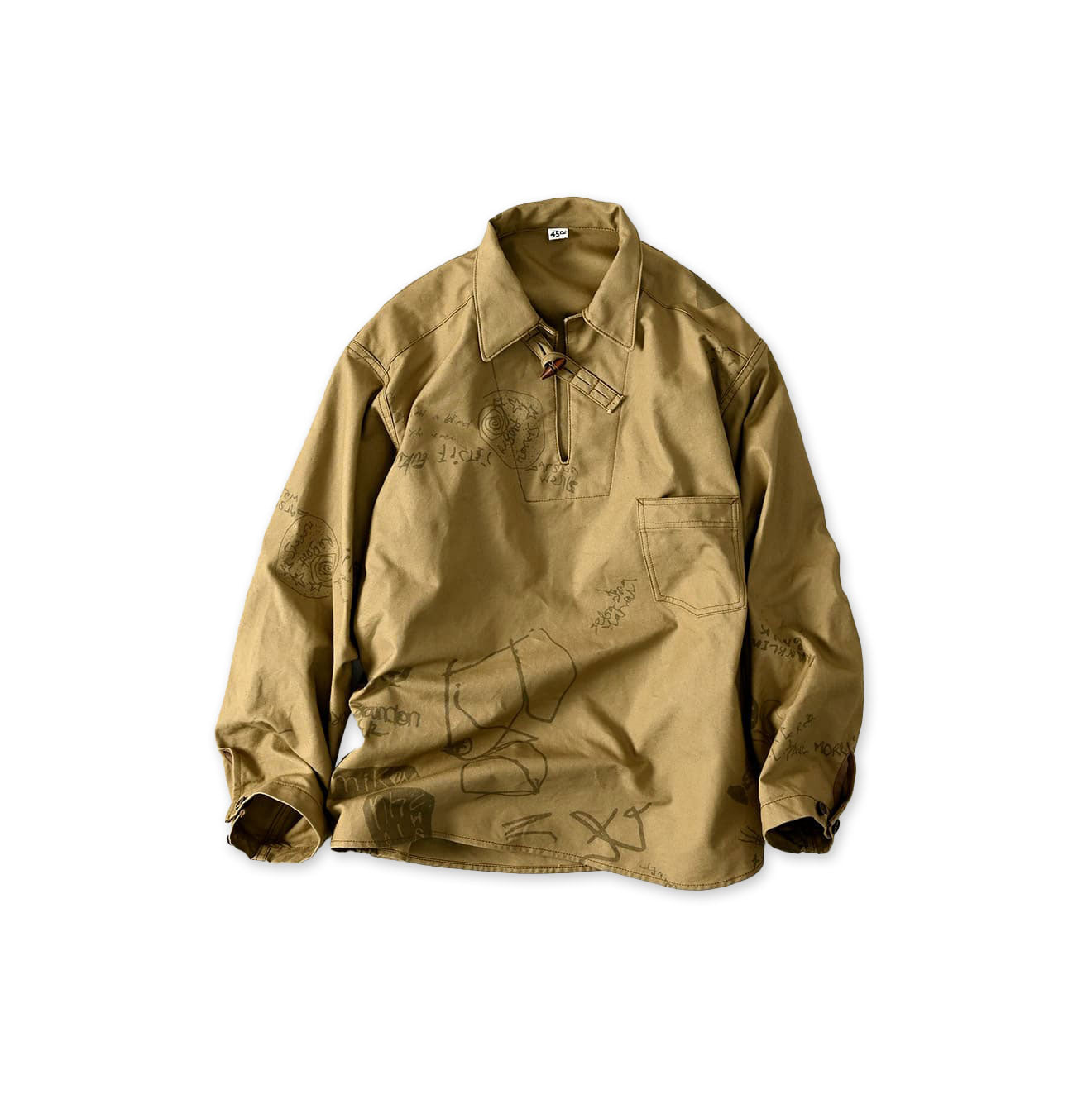 Duck Doodle Print 908 Duffer Shirt Beige