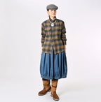 Indigo Zimbabwean Flannel 908 Eastern Shirt Female Model