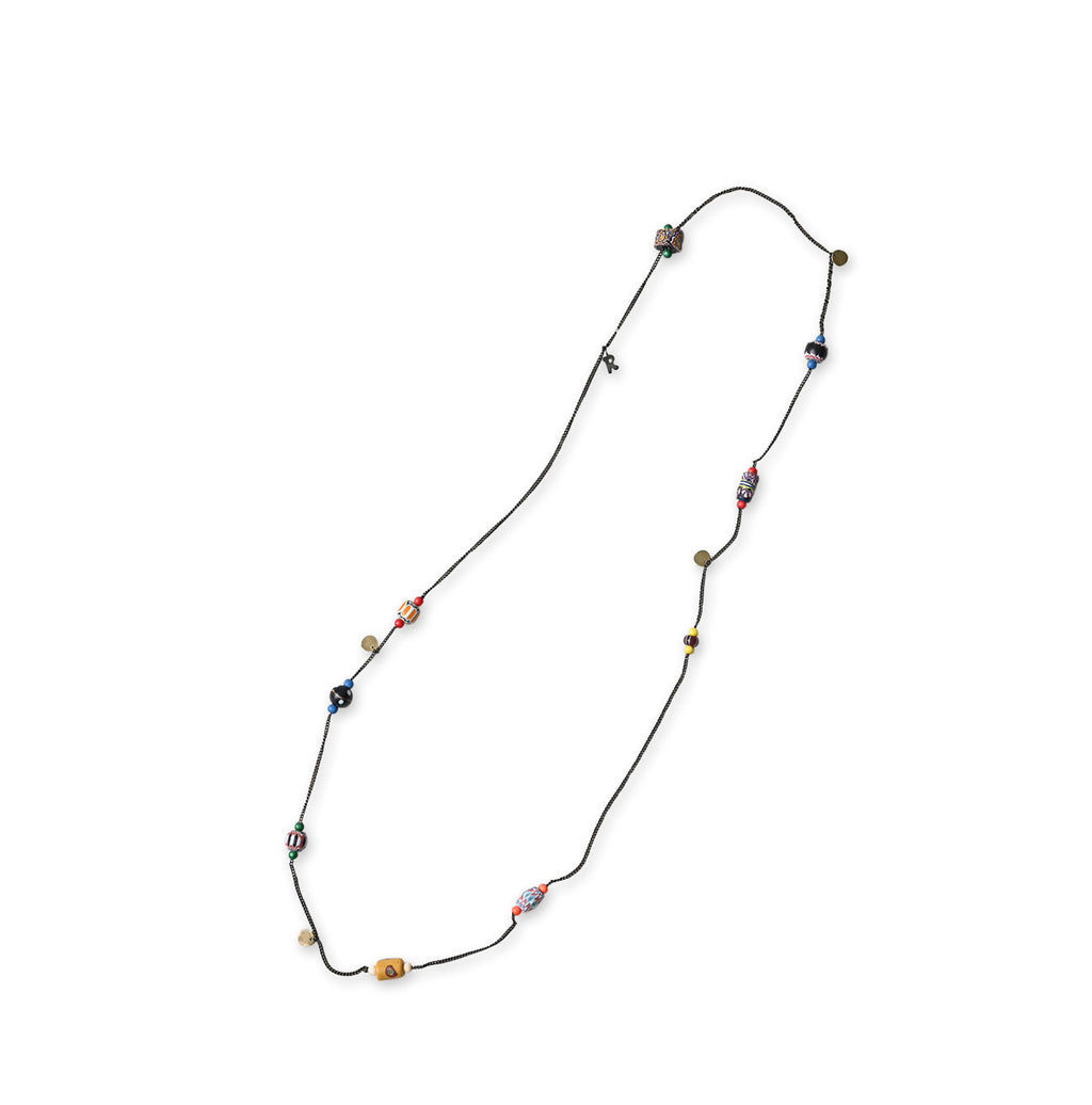 Glass Beads Necklace Antique Gold