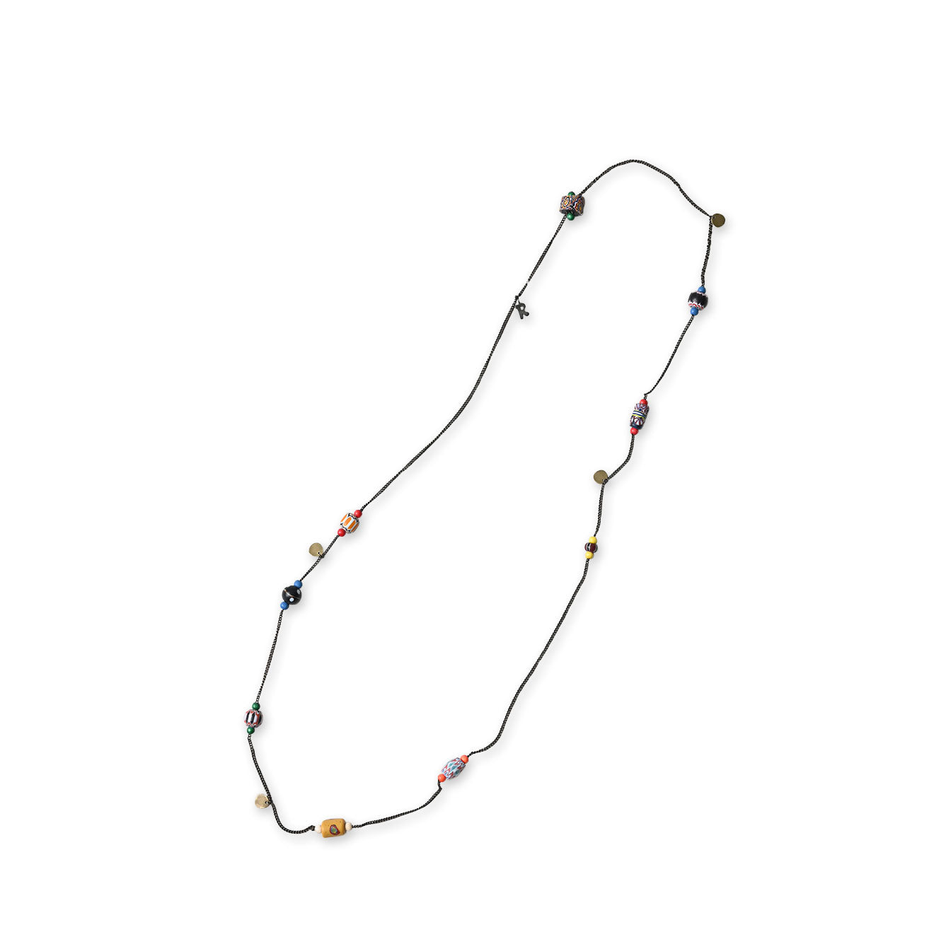 Glass Beads Necklace Antique Gold