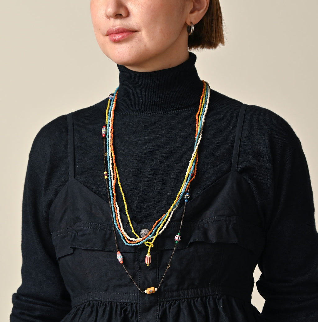 Glass Beads Necklace Female Model