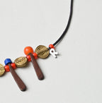 Glass Beads x Leather Choker Detail