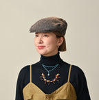 Glass Beads x Leather Choker Female Model