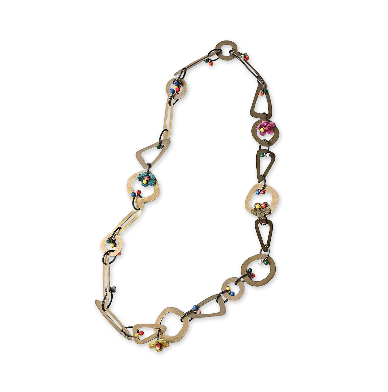 〇△□ Brass Necklace Antique Brass