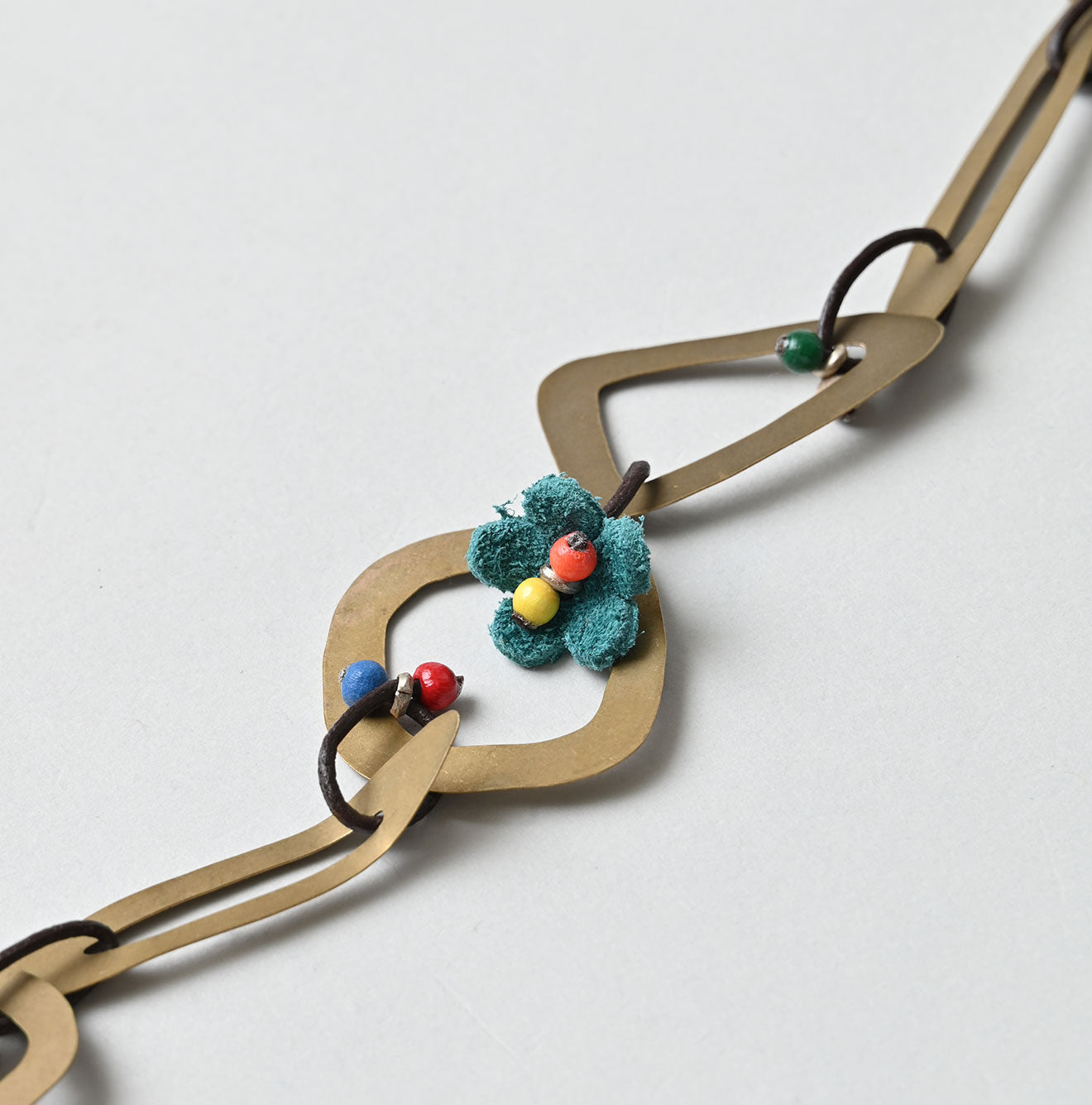 〇△□ Brass Necklace Antique Brass Detail