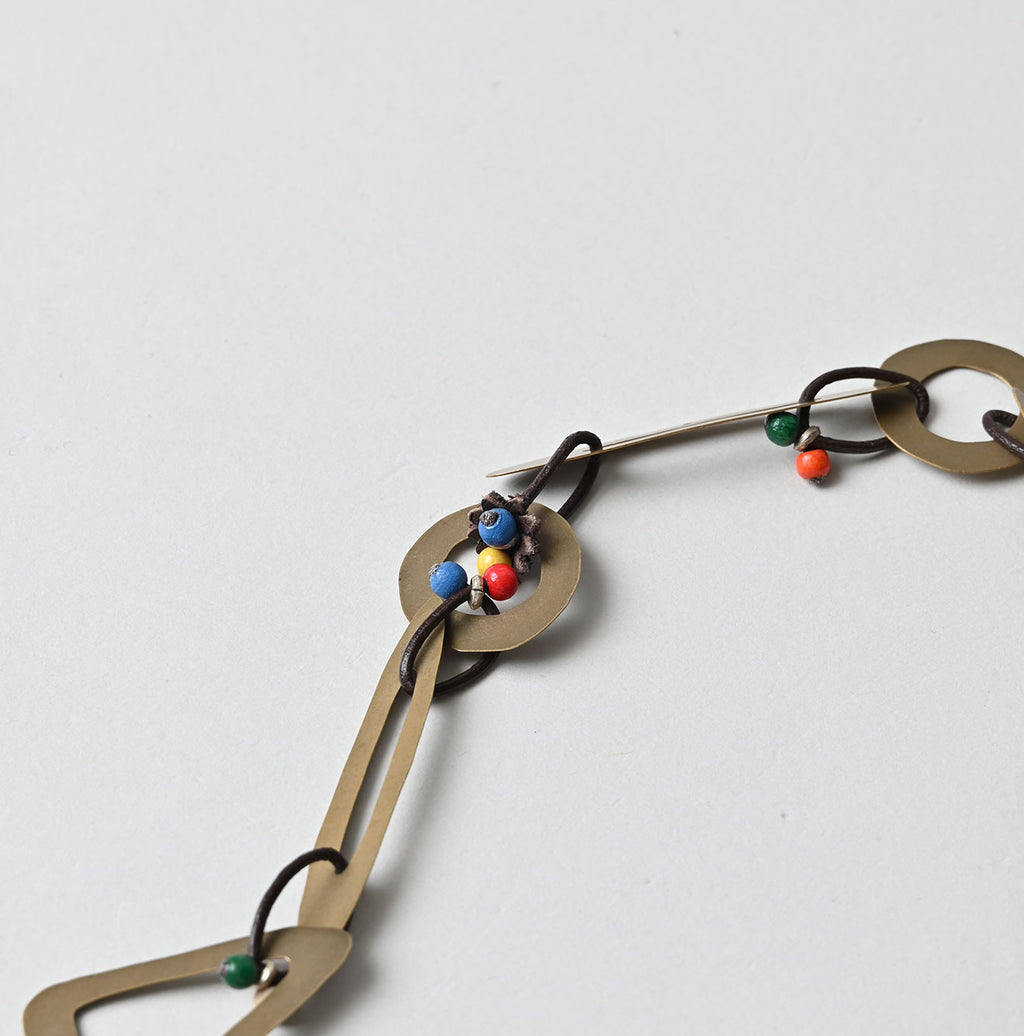 〇△□ Brass Necklace Antique Brass Detail