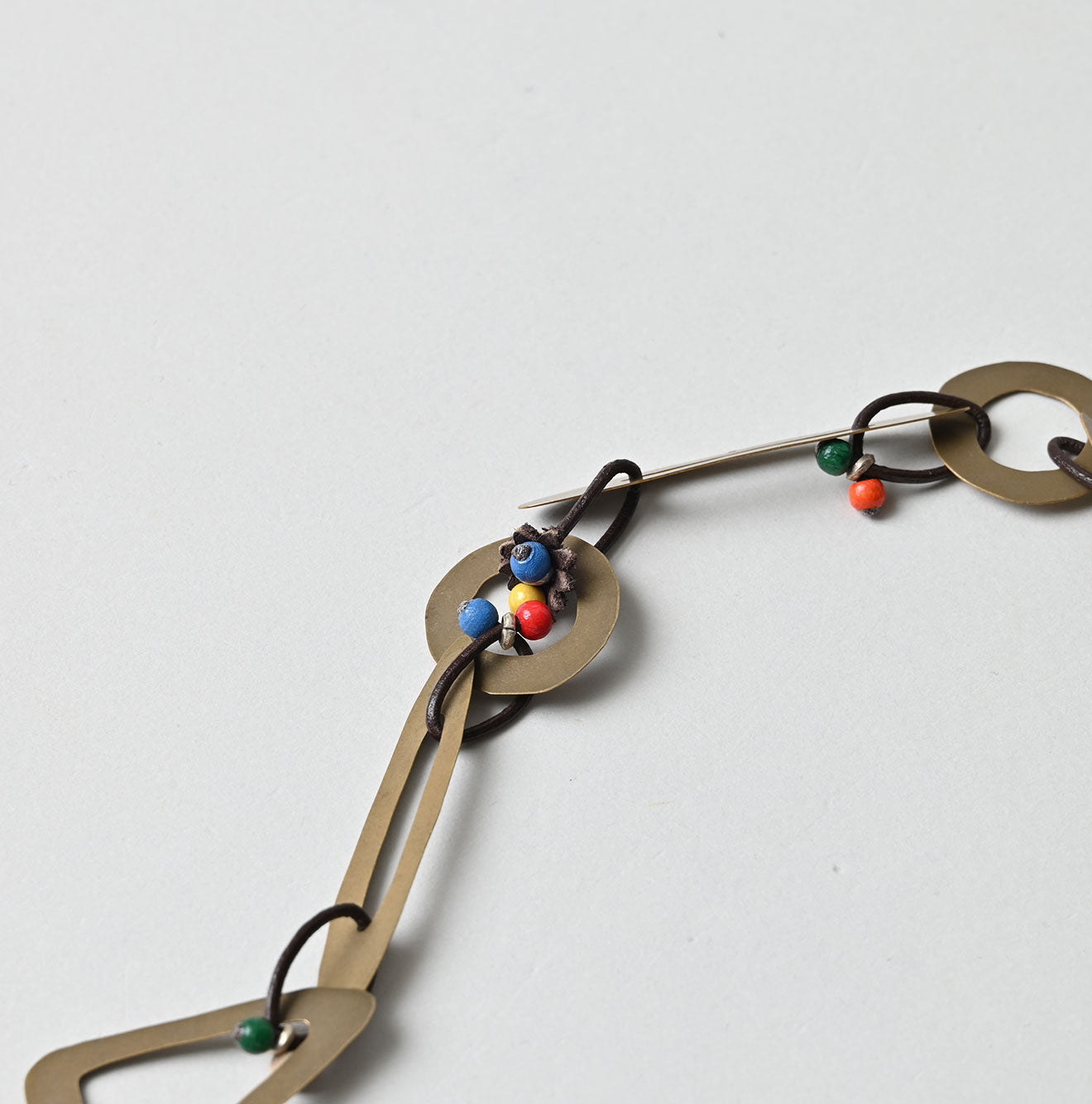〇△□ Brass Necklace Antique Brass Detail