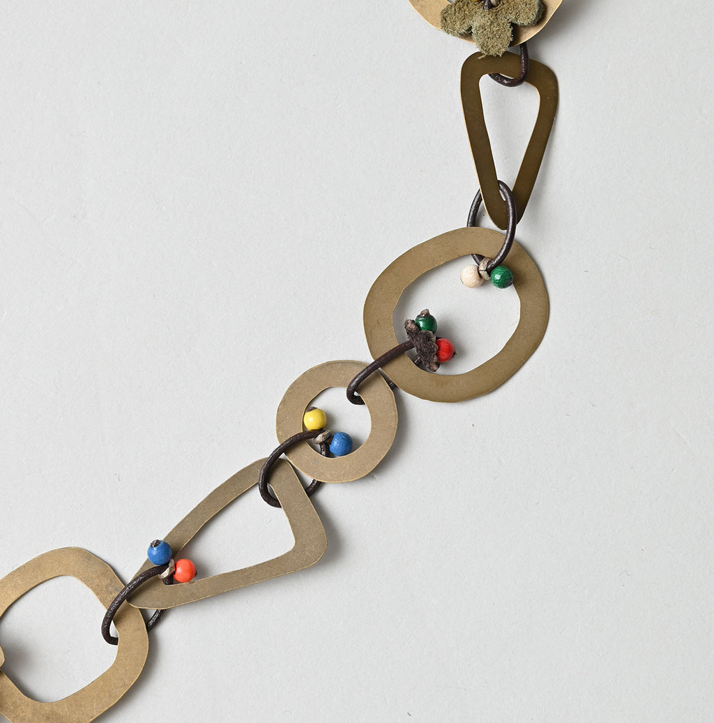 〇△□ Brass Necklace Antique Brass Detail