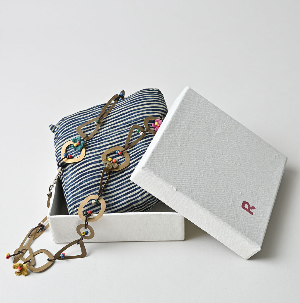 〇△□ Brass Necklace Antique Brass in the box