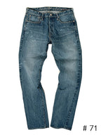 Tapered Five Pocket Hikohime Denim Cotton Pants Distressed