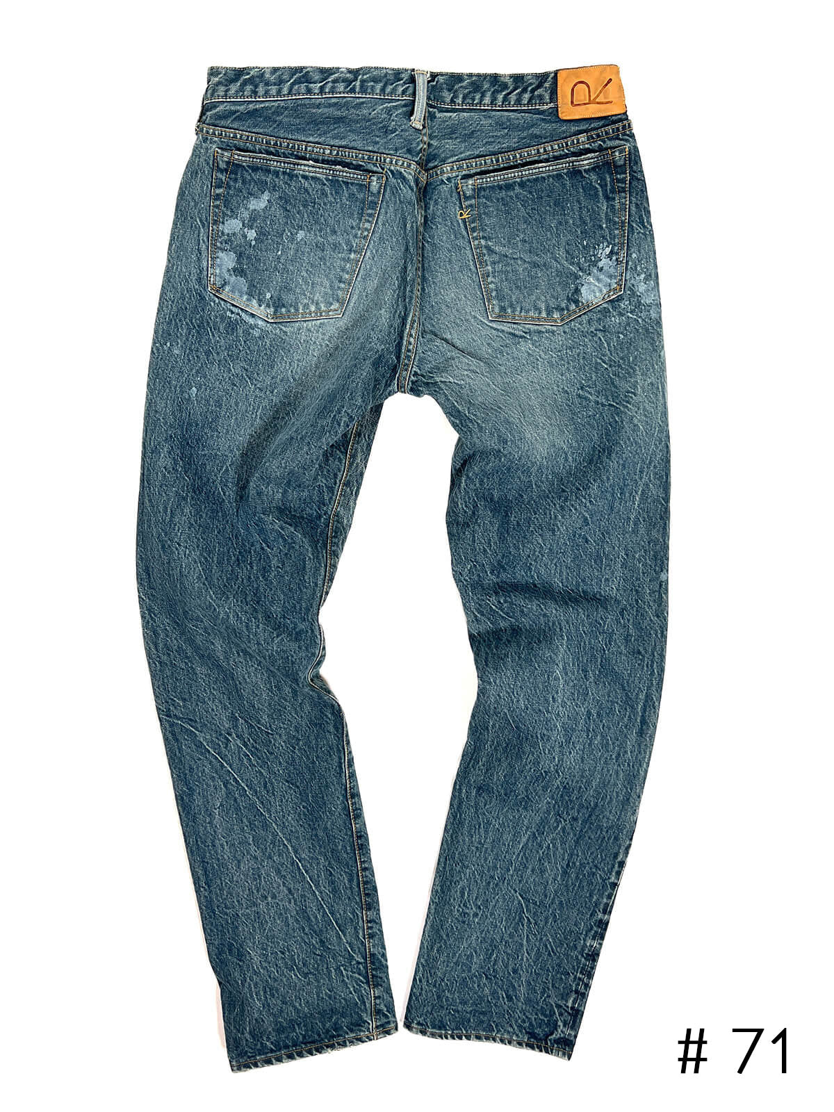 Tapered Five Pocket Hikohime Denim Cotton Pants Distressed