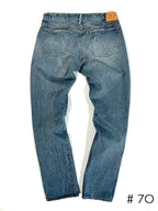 Tapered Five Pocket Hikohime Denim Cotton Pants Distressed