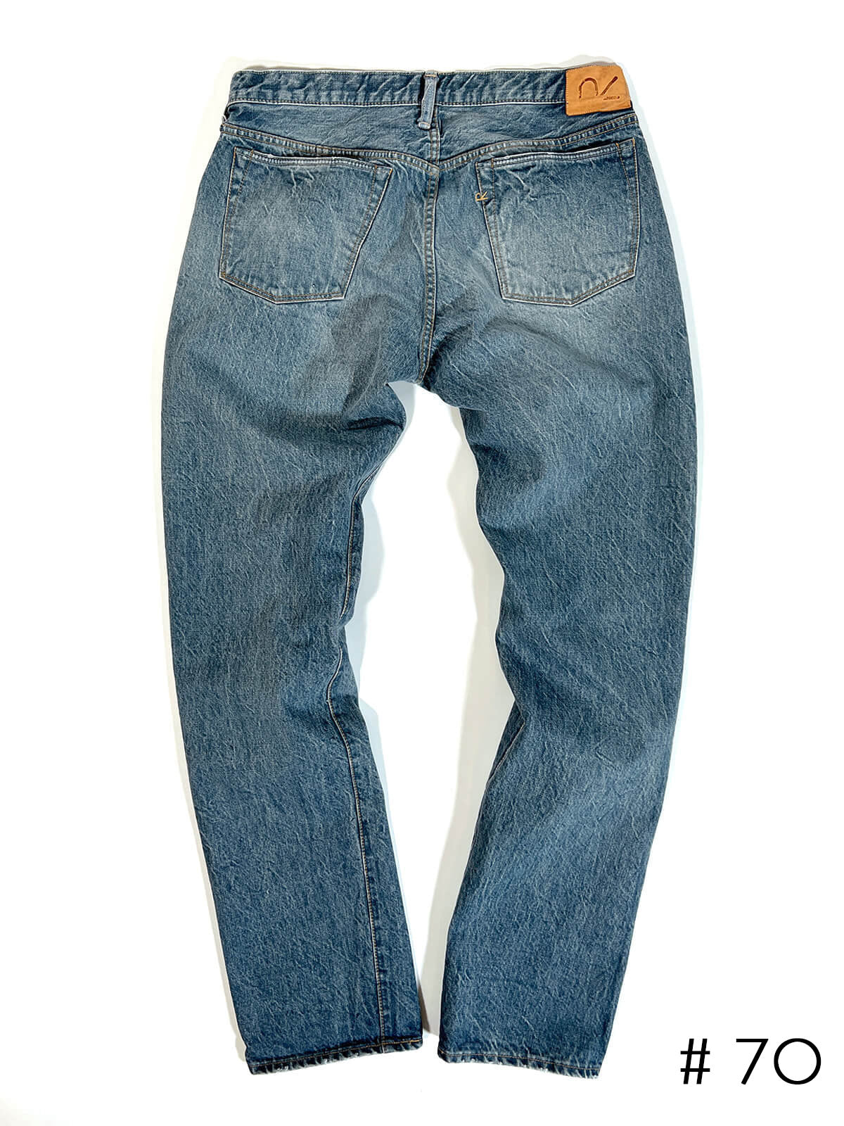 Tapered Five Pocket Hikohime Denim Cotton Pants Distressed