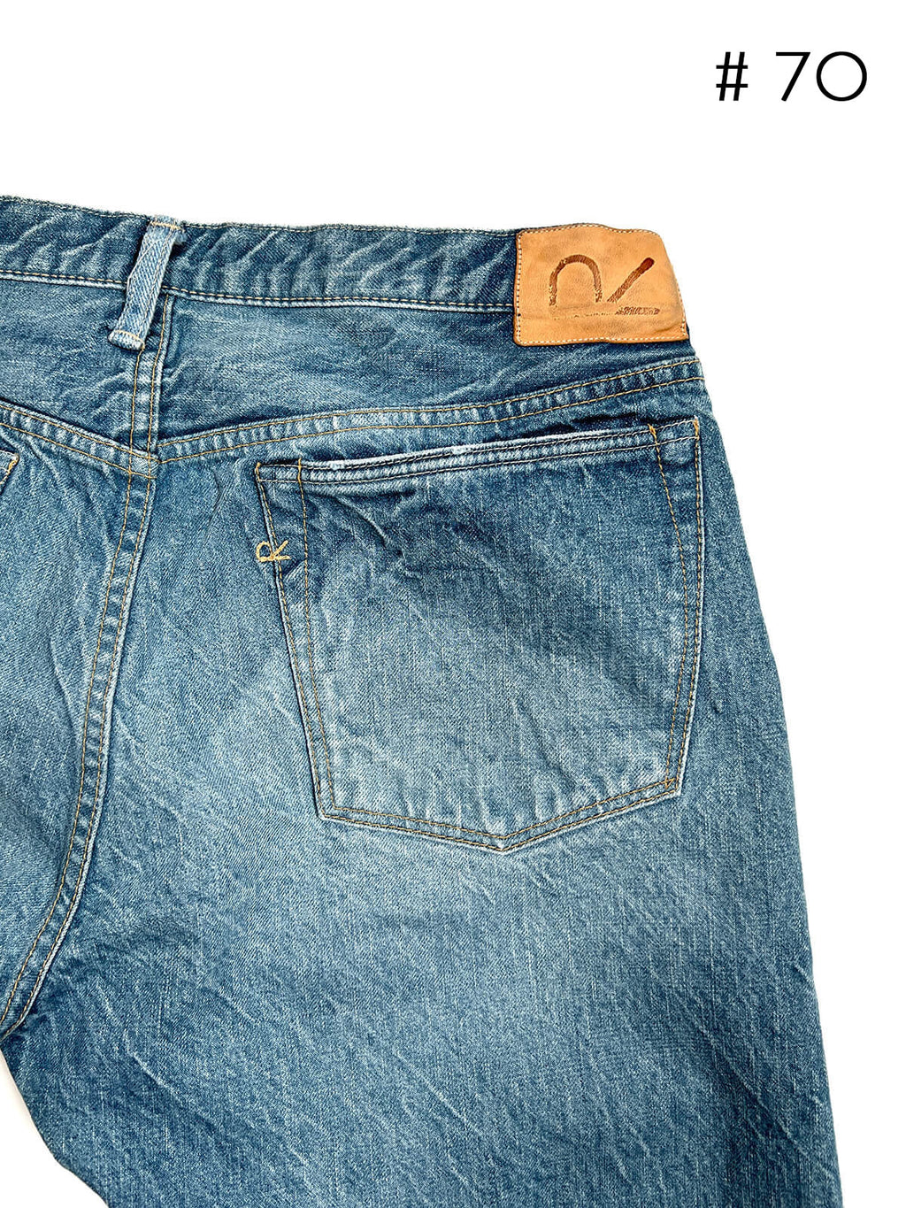 Tapered Five Pocket Hikohime Denim Cotton Pants Distressed
