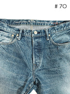 Tapered Five Pocket Hikohime Denim Cotton Pants Distressed