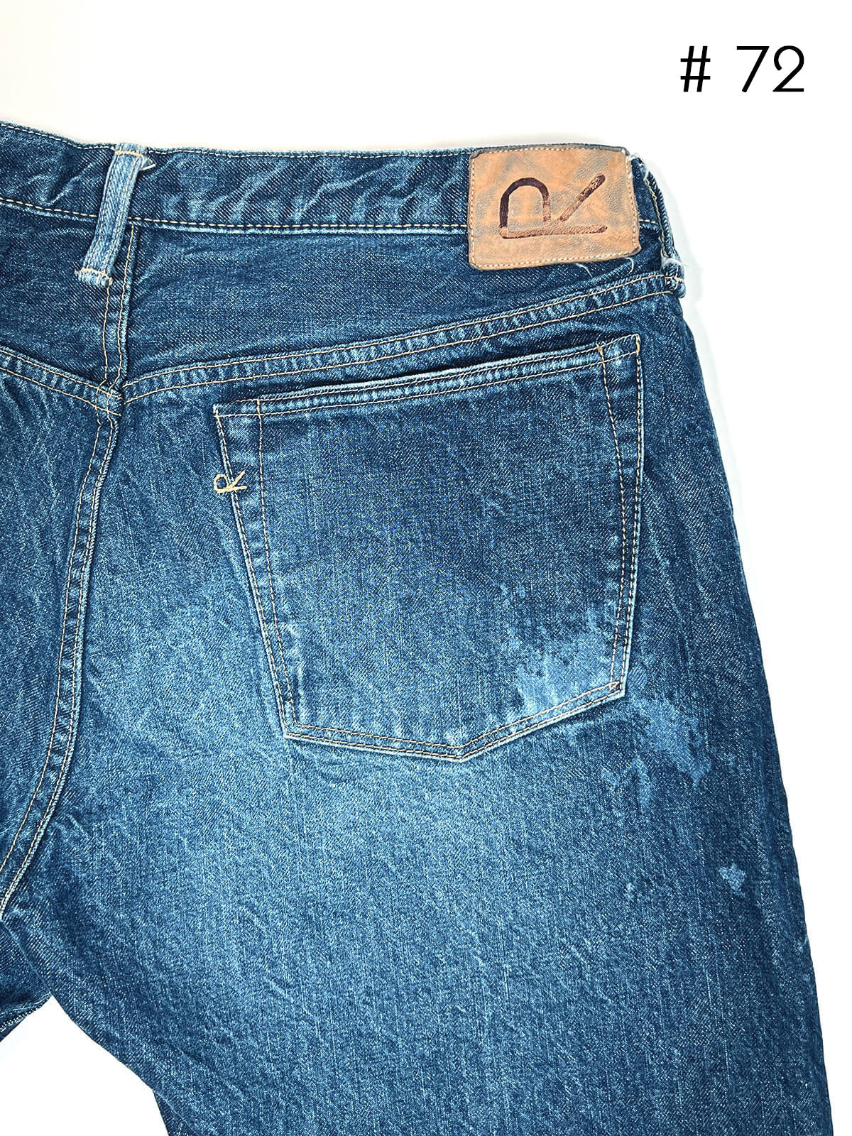 Tapered Five Pocket Hikohime Denim Cotton Pants Distressed