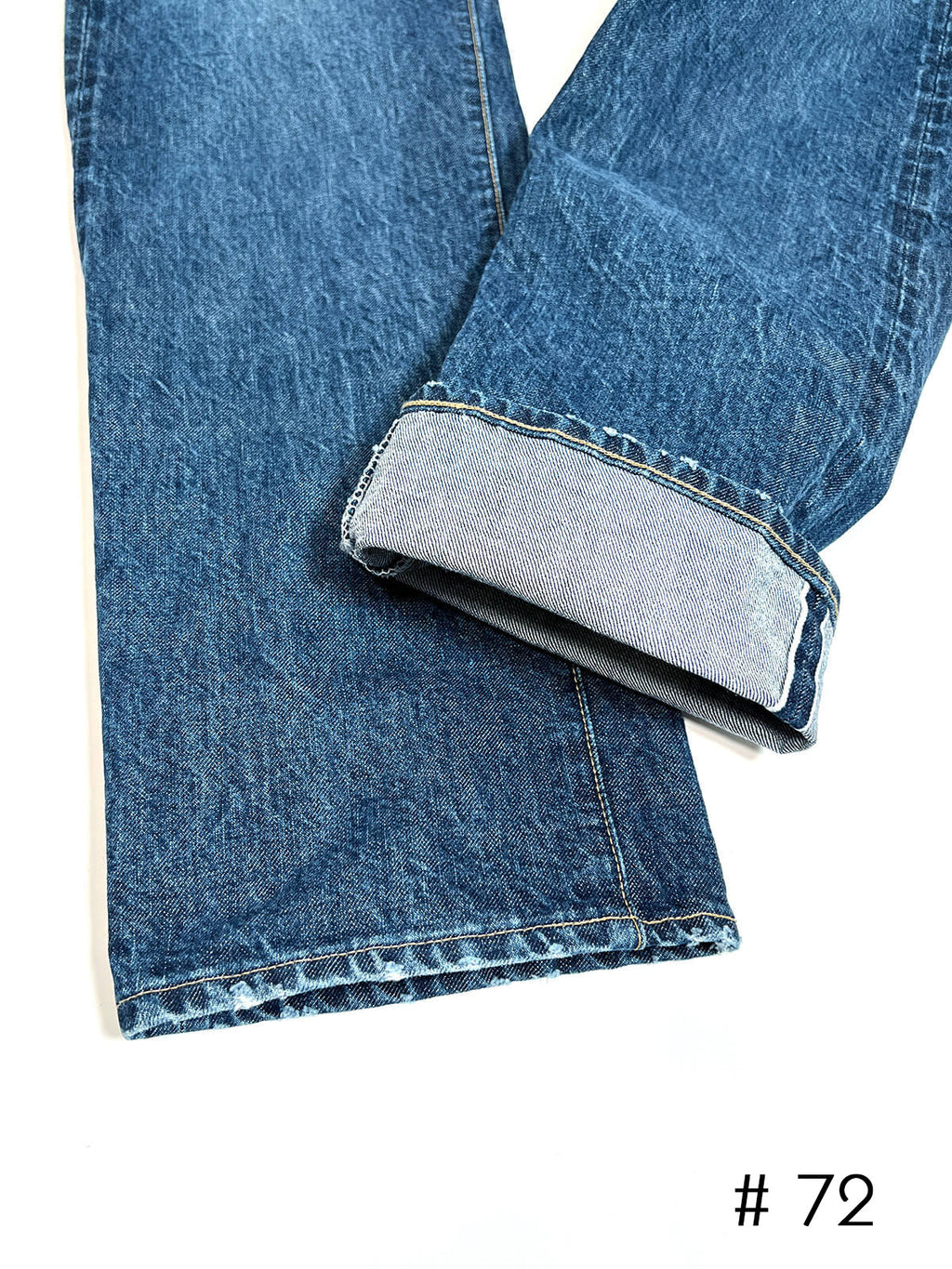 Tapered Five Pocket Hikohime Denim Cotton Pants Distressed