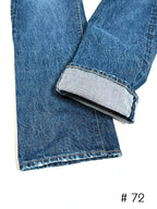 Tapered Five Pocket Hikohime Denim Cotton Pants Distressed