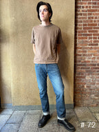 Tapered Five Pocket Hikohime Denim Cotton Pants Distressed