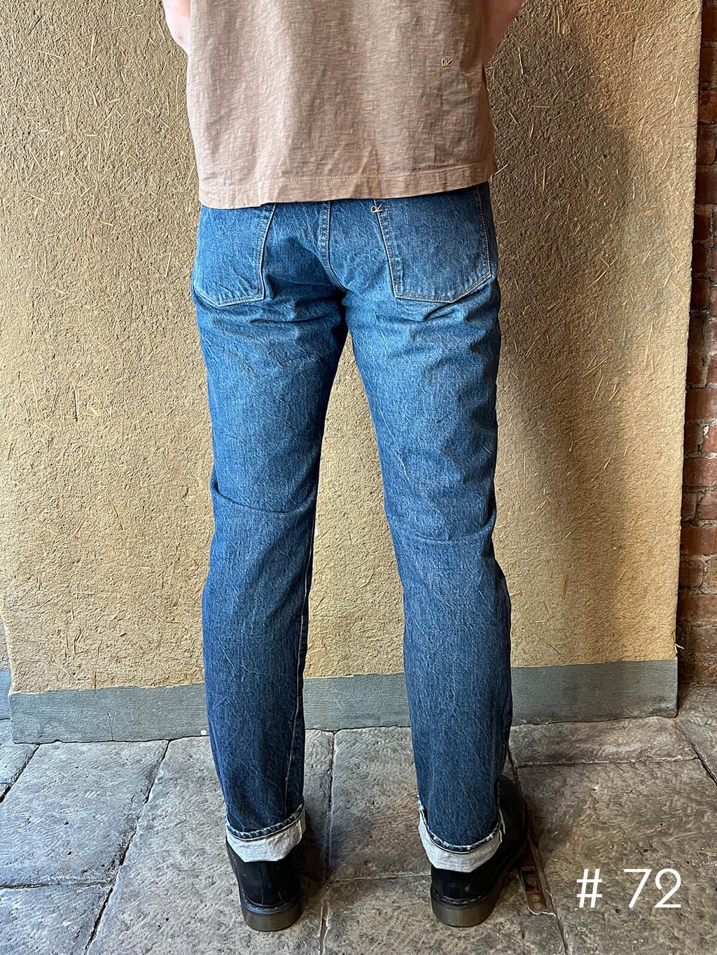 Tapered Five Pocket Hikohime Denim Cotton Pants Distressed