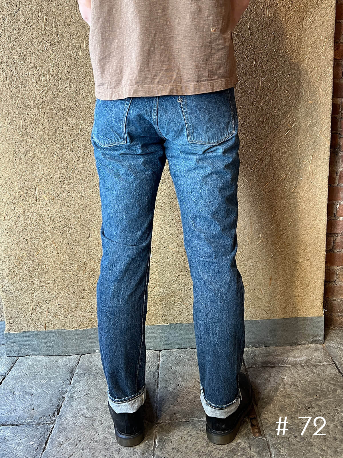Tapered Five Pocket Hikohime Denim Cotton Pants Distressed